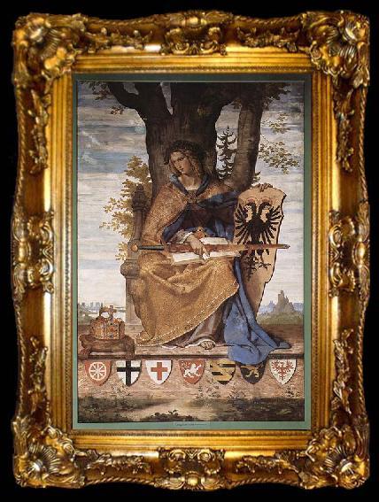 framed  Philipp veit Fresco in the Stadelschen Institute, right side, scene, allegorical figure of Germania, ta009-2